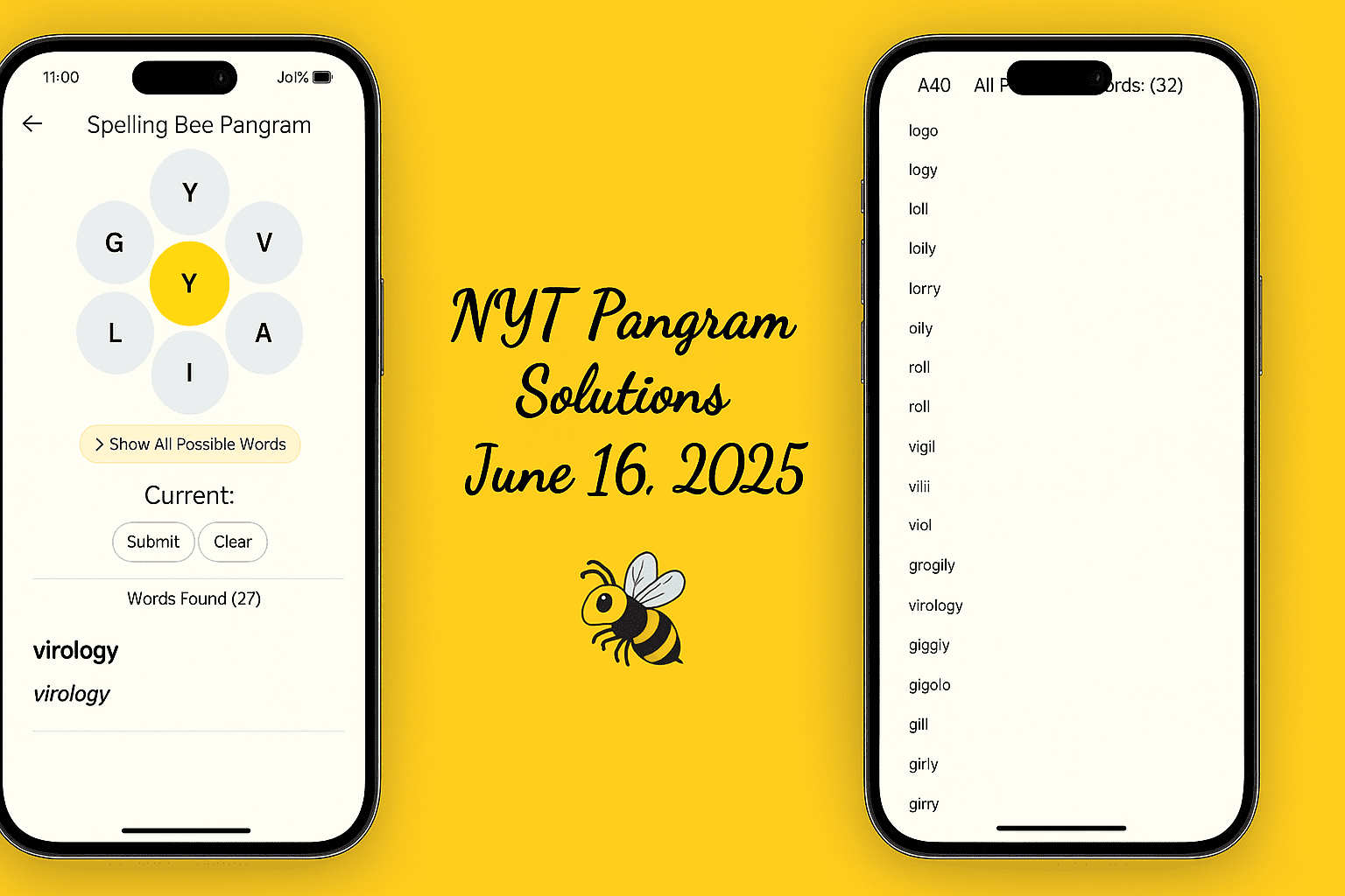 NYT pangrams 16-06-2025