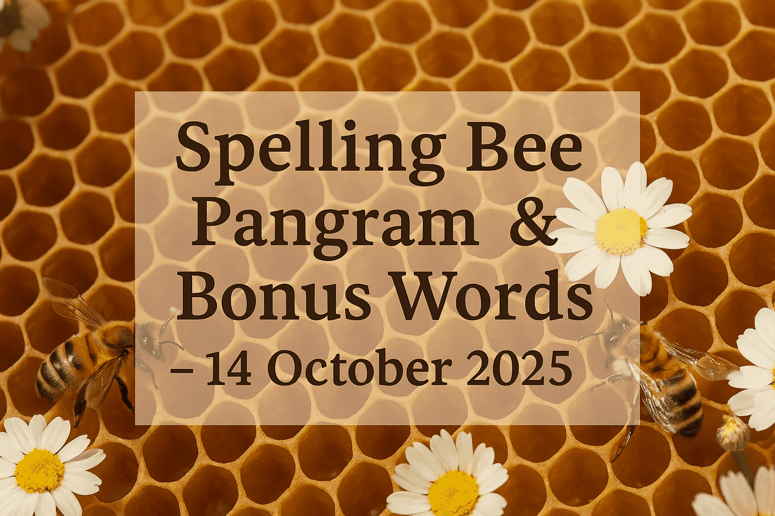 SPELLING BEE 14 OCT 2025