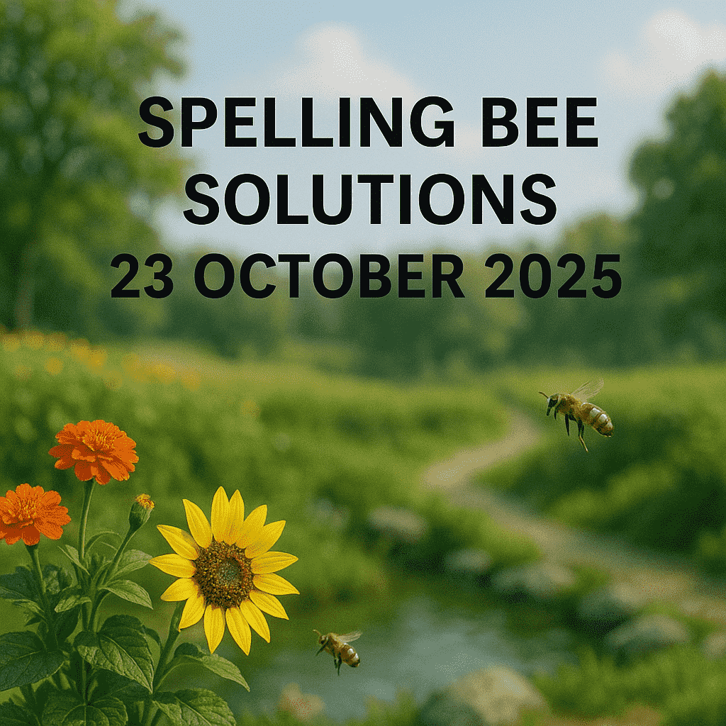 spelling bee solution 23 oct