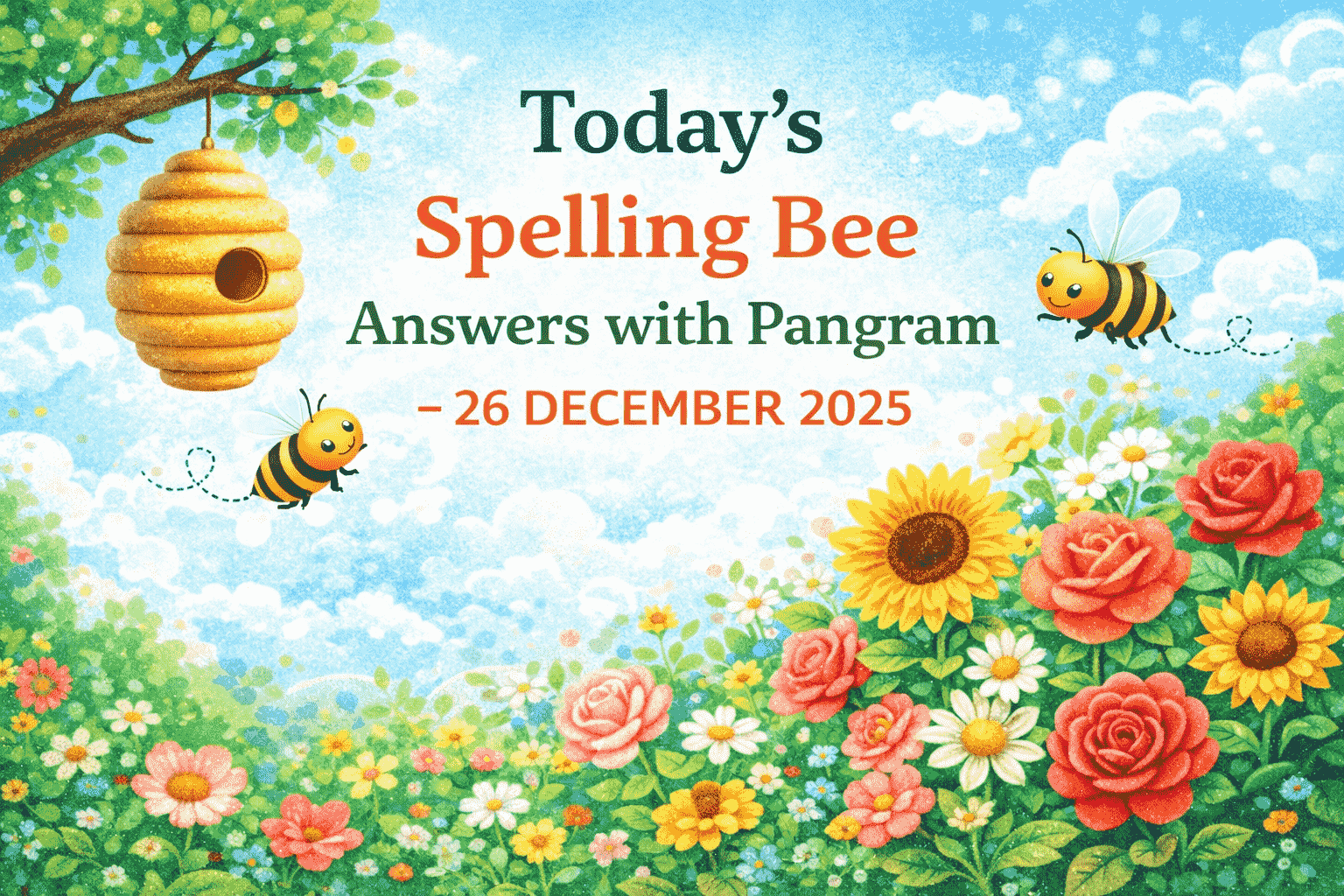 BEE WITH PANGRAM 26 DEC 2025