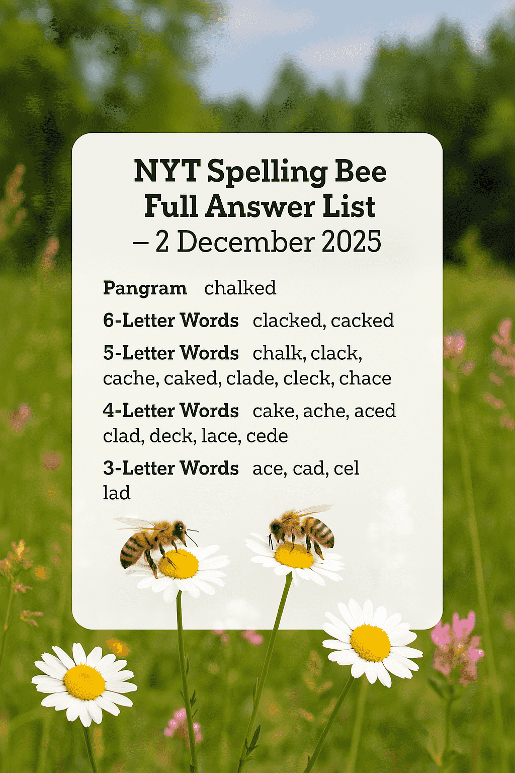 words list 2 dec 2025