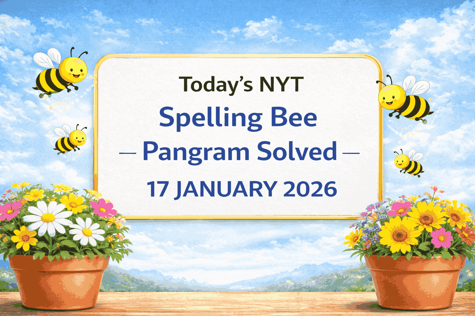 SPELLING BEE 17 JAN 2026