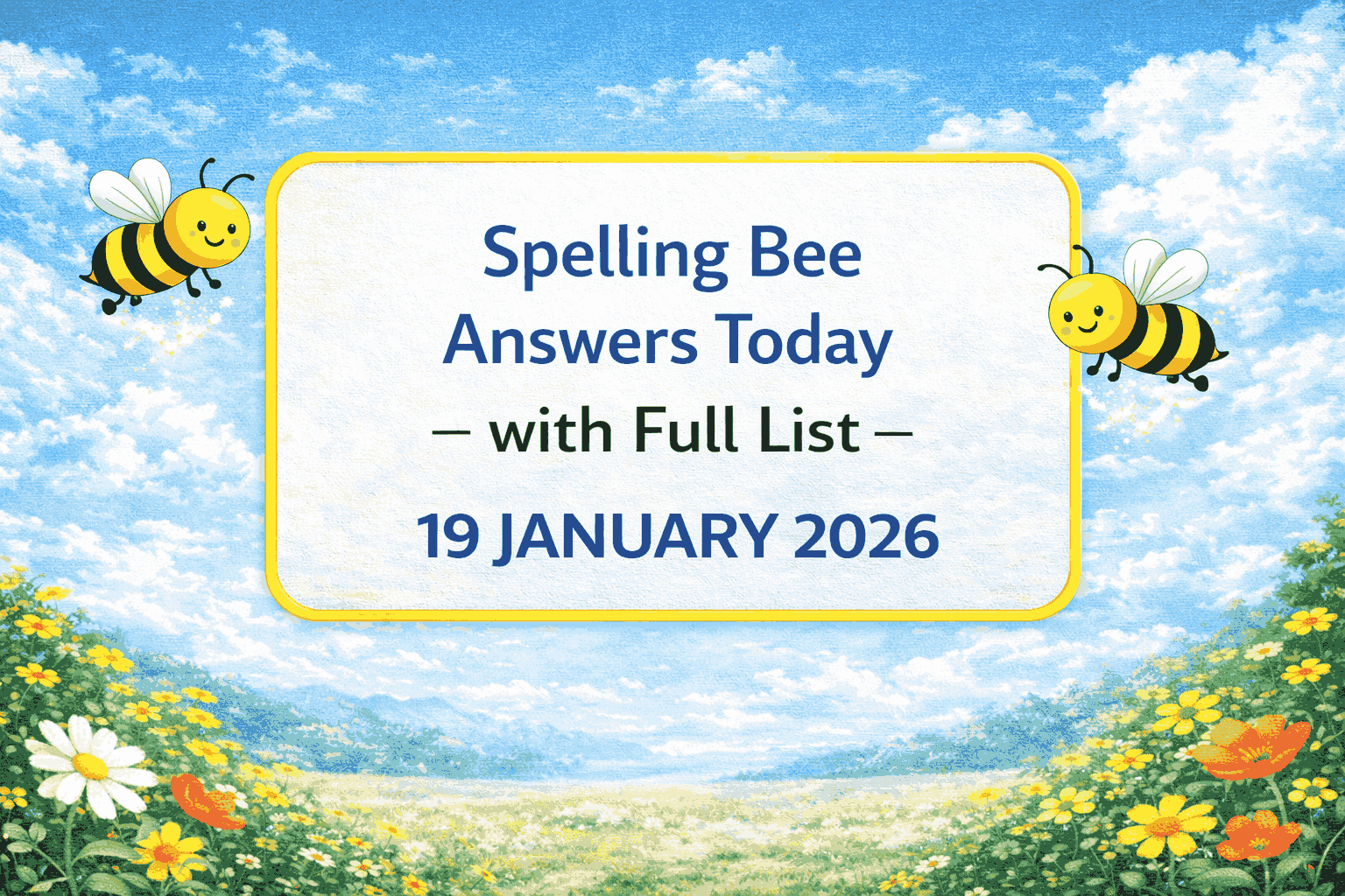 SPELLING BEE 19 JAN 2026