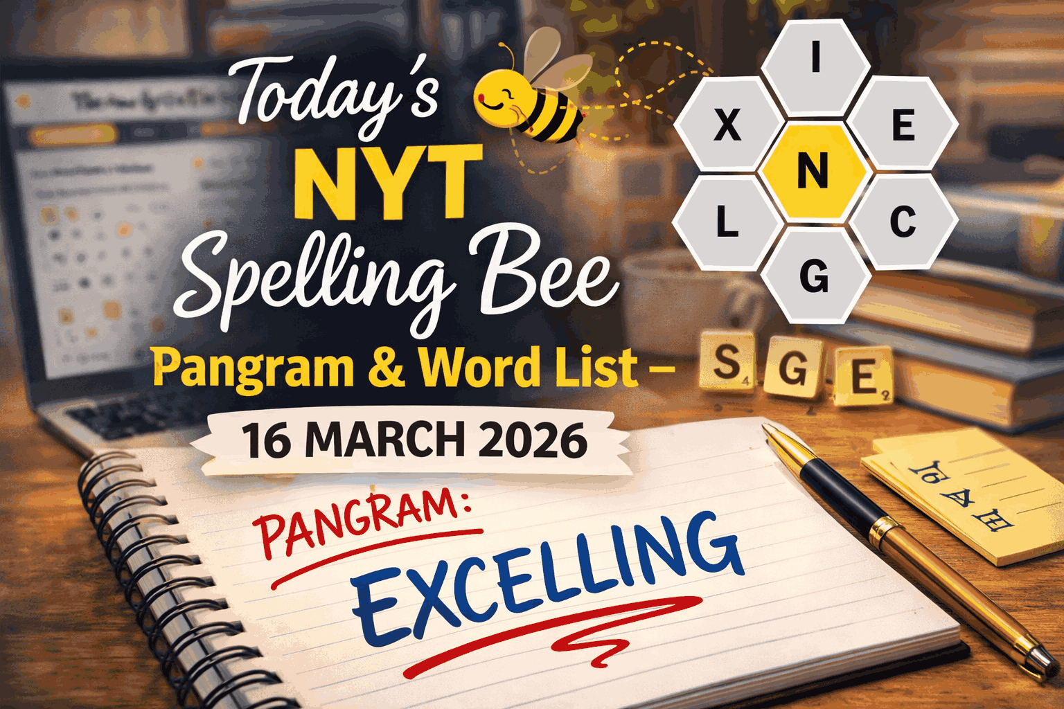 Today’s NYT Spelling Bee Pangram & Word List – 16 MARCH 2026 - Best