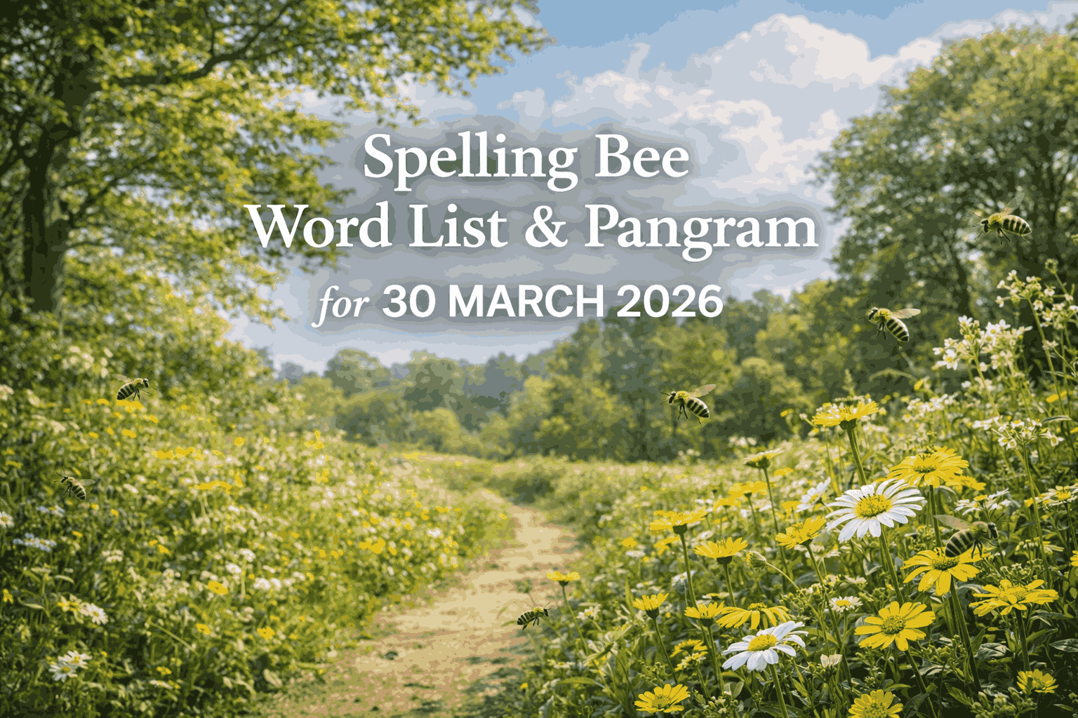 BEE WORD LIST 30 MARCH 2026