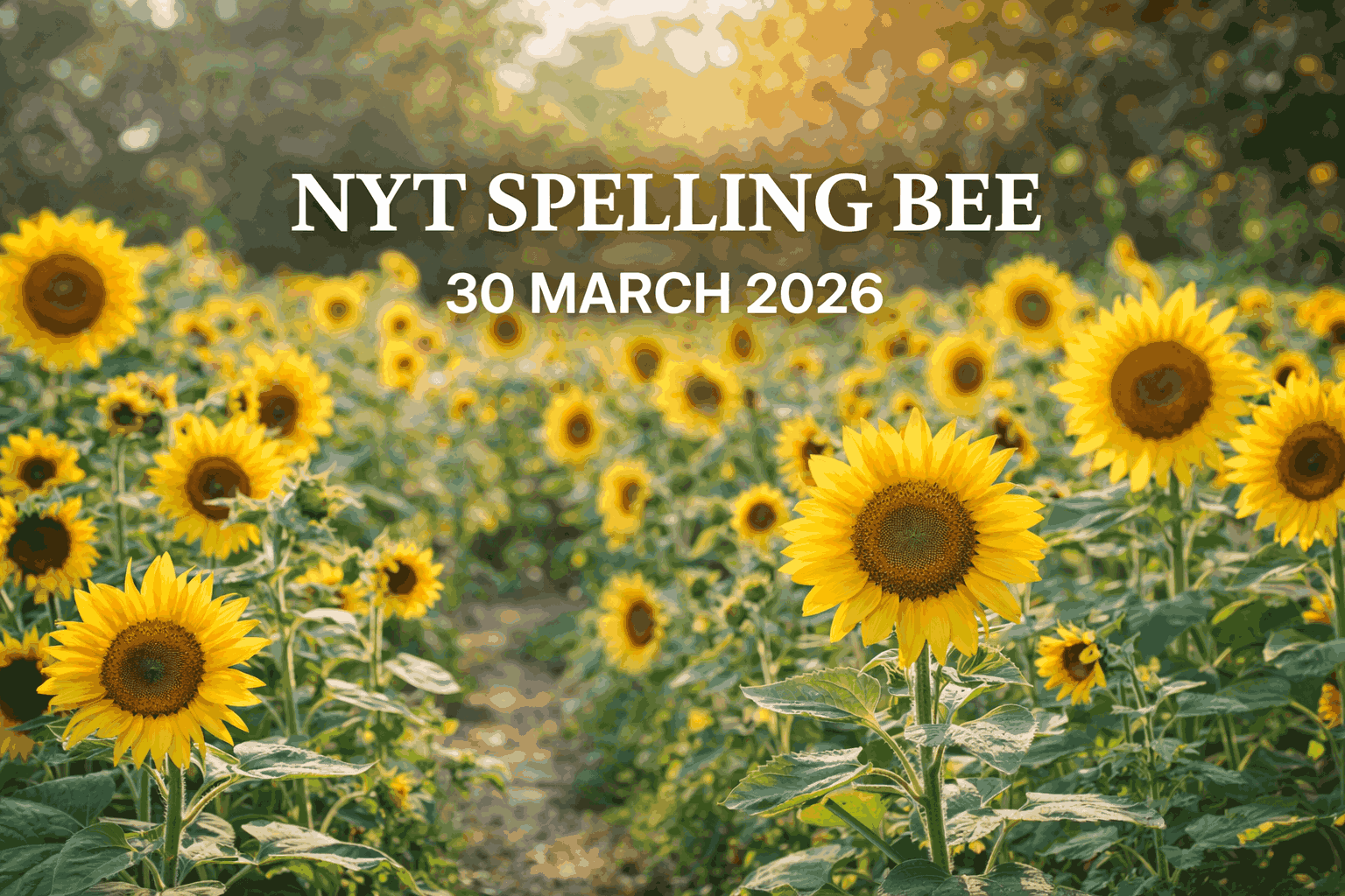 Spelling Bee Word List & Pangram for 30 MARCH 2026