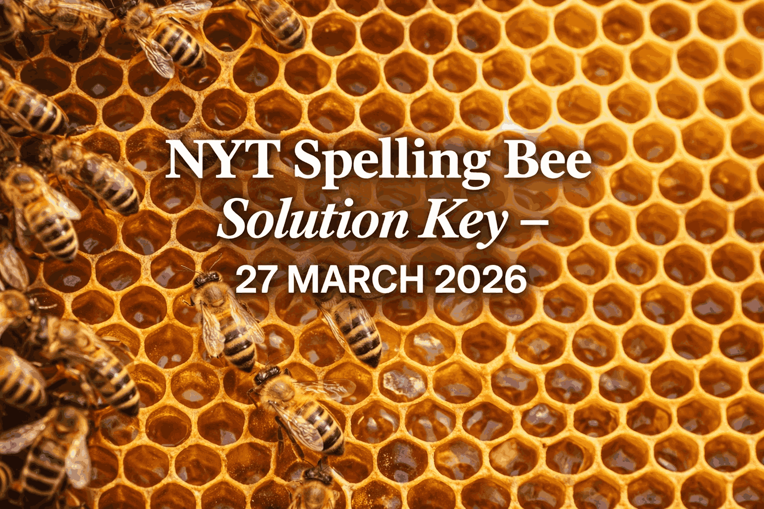 SPELLING BEE 27 MARCH 2026