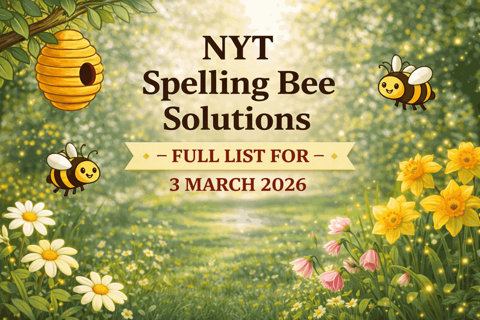 NYT Spelling Bee Solutions – Full List for 3 MARCH 2026