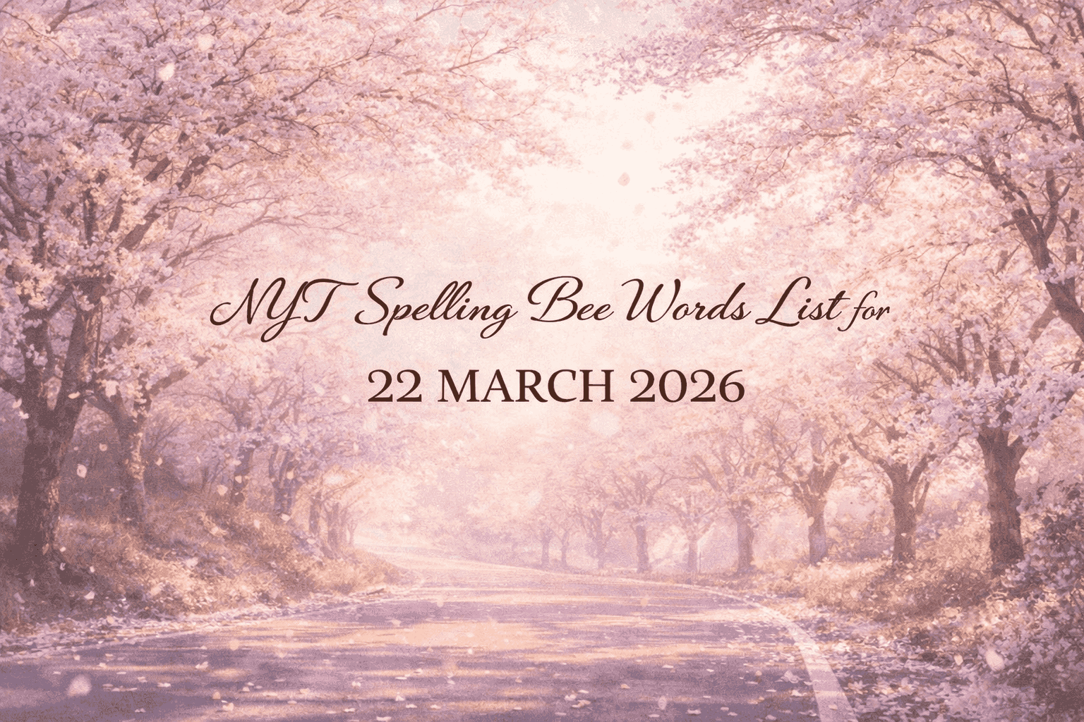 spelling bee 22 march 2026