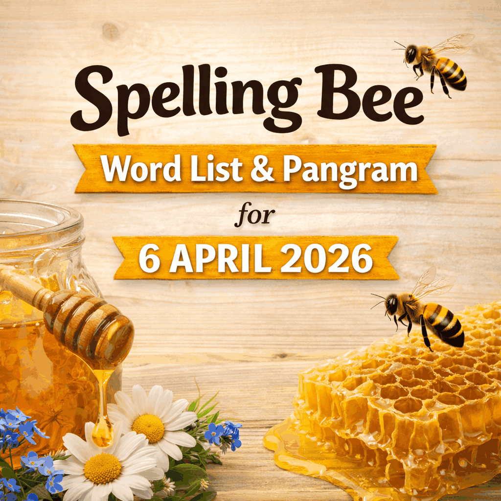 Spelling Bee Word List & Pangram for 6 APRIL 2026