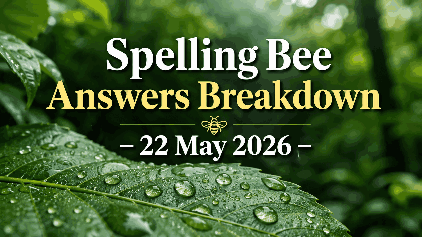 Spelling Bee Answers Breakdown – 22 May 2026