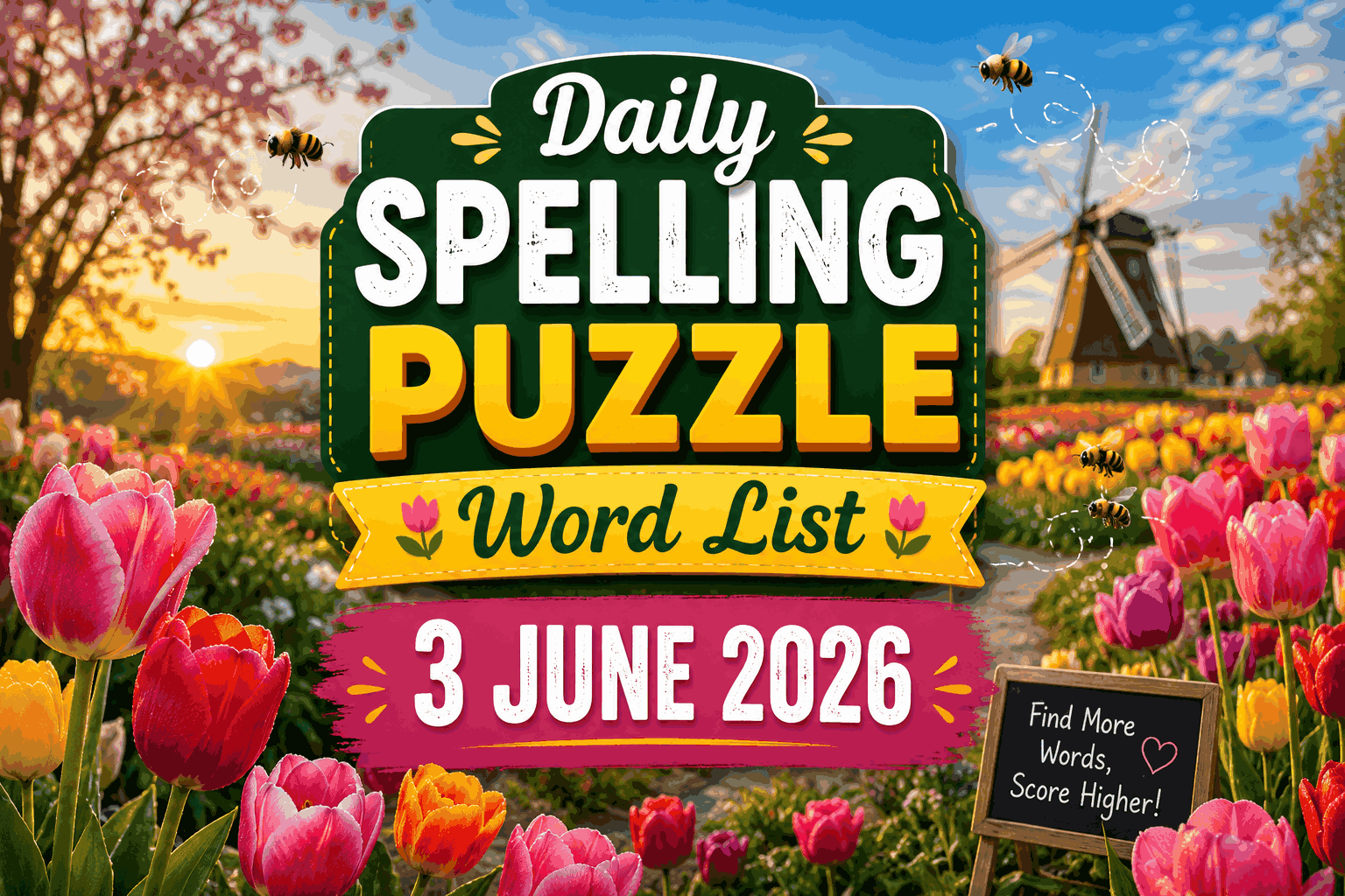 NYT Spelling Bee Daily Word List – 3 JUNE 2026
