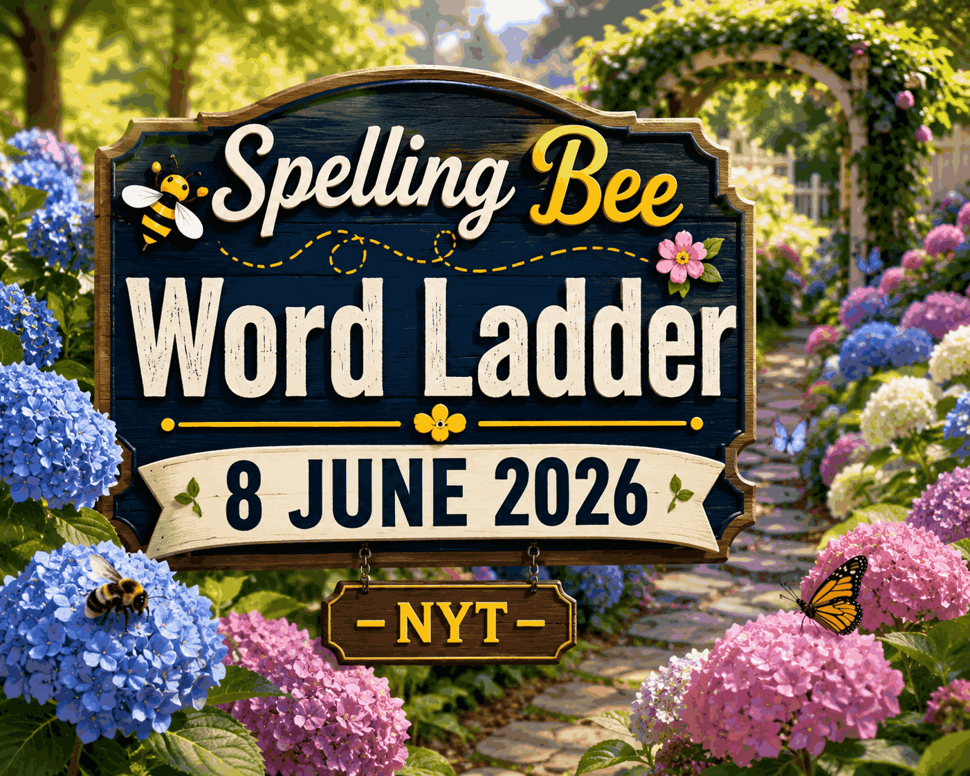 Spelling Bee Word Ladder – NYT 8 June 2026