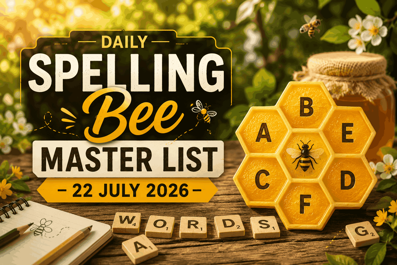NYT Spelling Bee Master List – 22 JULY 2026