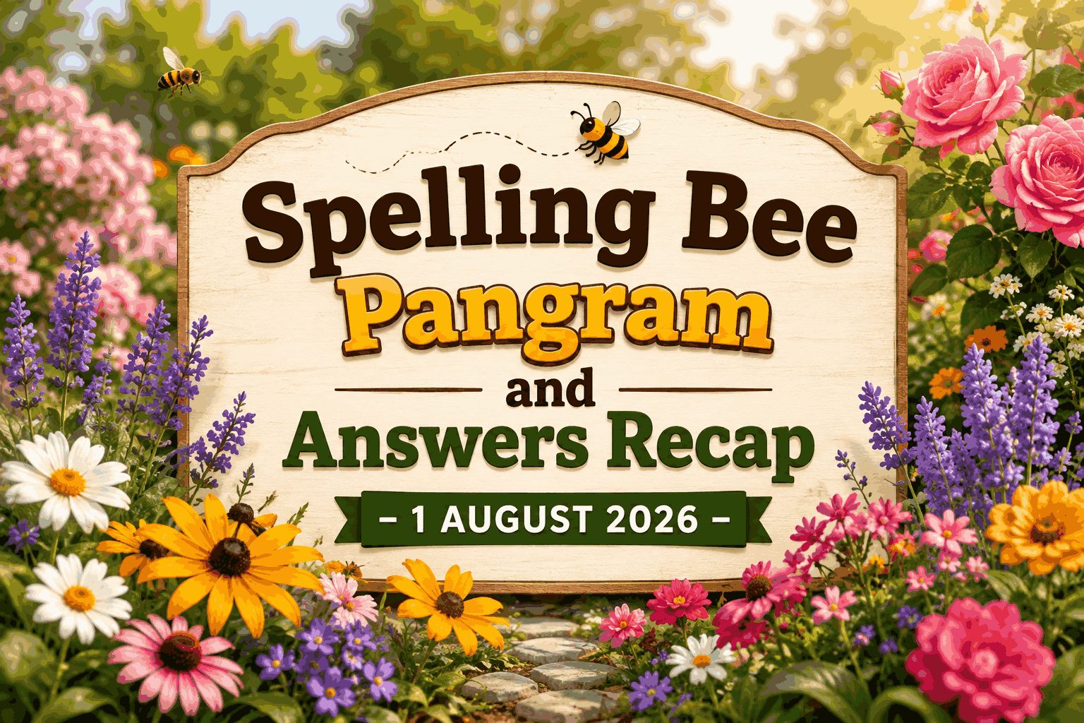 Spelling Bee Pangram and Answers Recap – 1 AUGUST 2026