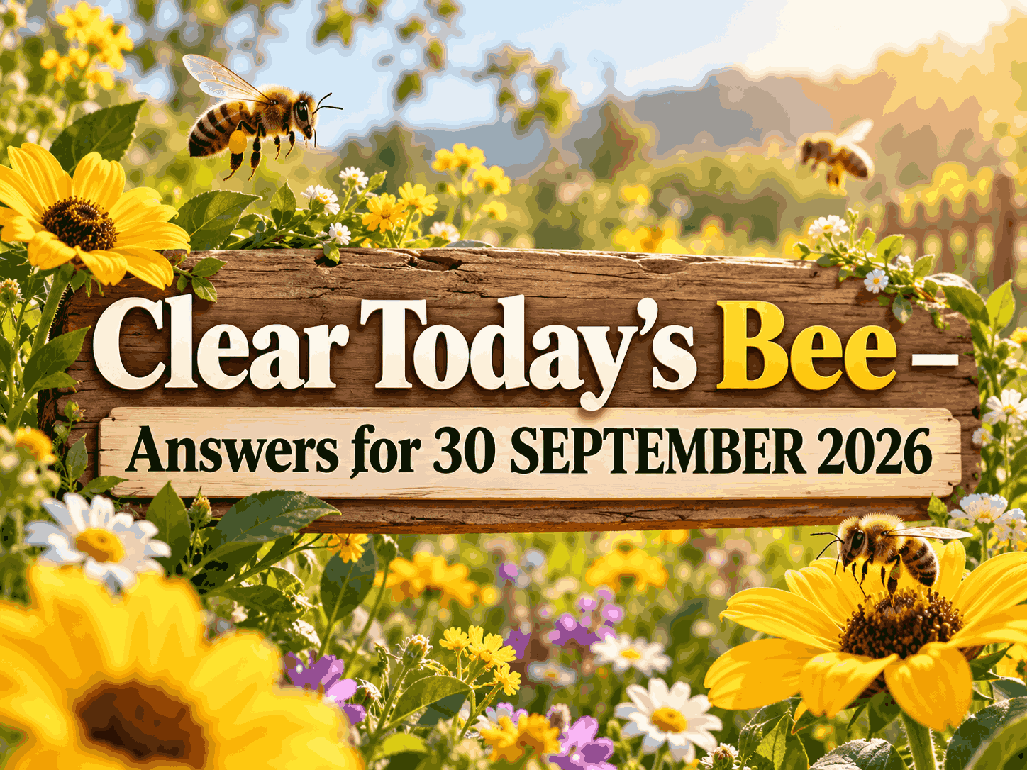 Clear Today's Bee – Answers for 30 SEPTEMBER 2026